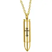 Mendes kettinghanger Edelstaal Goudkleurig Bullet Cross