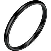 LGT JWLS LGT Jewels smalle stalen ring Zwart 2mm-15mm
