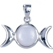 MOOYE ® - Collectie Zilveren Maanfase met witte schelp ketting hanger