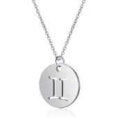 LGT JWLS Sterrenbeeld Tweelingen Dames Ketting Zilverkleurig Ronde Hanger