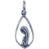 MOOYE ® - Collectie Zilveren Heilige Maagd Maria ovaal ketting hanger
