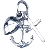 MOOYE ® - Collectie Zilveren Hoop, Geloof en Liefde ketting hanger - beweegbaar