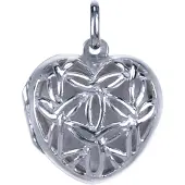 MOOYE ® - Collectie Zilveren Foto medaillon Hart opengewerkt 1 foto ketting hanger