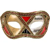 Boland Oogmasker venetiaans Scacchi (rood, goud en zwart)