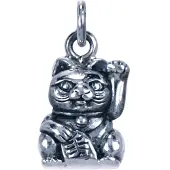 MOOYE ® - Collectie Zilveren Maneki Neko gelukskat ketting hanger