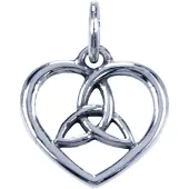 MOOYE ® - Collectie Zilveren Keltische hart ketting hanger - met triqueta