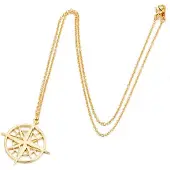 LGT JWLS LGT Jewels Dames ketting kompas Goudkleurig