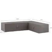 Madison Loungesethoes Grey Right 320x255x70 cm
