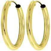 Lucardi Dames Oorbellen 15mm - Oorbellen - Cadeau - 9 Karaat - Geelgoud