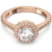 Swarovski Damen-Damenring Metall -Kristall 55 Roségold 32022381