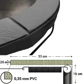 Magic Jump Trampoline Rand Grey 251 cm
