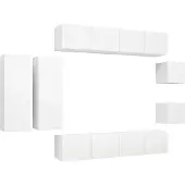 vidaXL 8-delige Tv-meubelset bewerkt hout wit