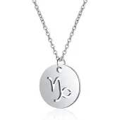 LGT JWLS Sterrenbeeld Steenbok Dames Ketting Zilverkleurig Ronde Hanger