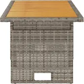 vidaXL Tuintafel 100x50x43/63 cm acaciahout en poly rattan grijs