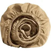 Yumeko Hoeslaken Katoensatijn 90x200 Beige - Eco, Bio & Fairtrade