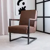 Dimehouse Industriële fauteuil bruin eco-leer Tiger - Leer - Industrieel