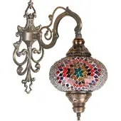 Halay Handgemaakte Turkse wandlamp multicolour Oosterse Mozaïek Marokkaanse lamp