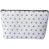Juleeze Toilettas Dames 26x6x16 cm Wit Zwart Kunststof Hartjes