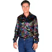 Coppens Heren disco blouse zwart | Maat 3XL +