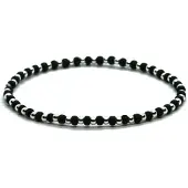 Heaven Eleven - dames - armband - sterling - zilver - 925 - ZWART - 2,5mm