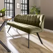 OEM Eetkamerbank Lino Velvet Stof Groen 180 cm Geblokt - Velvet - Design - 180 x 59 x 84 cm