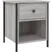vidaXL Nachtkastje 40x42x50 cm bewerkt hout grijs sonoma eikenkleurig