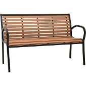 vidaXL Tuinbank 116 cm staal en HKC zwart en bruin