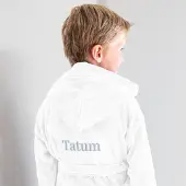 Yoursurprise Kinderbadjas met naam - Wit- 2/4 jaar