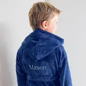Yoursurprise Kinderbadjas met naam - Blauw - 8/10 jaar
