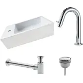 Saniclear fonteinset Alaska links met chromen gebogen kraan