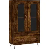 vidaXL Hoge kast 69,5x31x115 cm bewerkt hout gerookt eikenkleurig