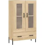 vidaXL Hoge kast Sonoma-eikenhout, 69,5 x 31 x 115 cm, houtvezel
