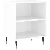 vidaXL Nachtkastje 40x30x50 cm bewerkt hout hoogglans wit