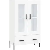 vidaXL Hoge kast 69,5x31x115 cm bewerkt hout wit