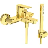 Ideal standard Connect air badkraan met handdoucheset brushed gold