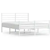 vidaXL Bedframe met hoofd- en voeteneinde metaal wit 120x200 cm