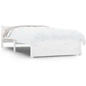 vidaXL Massief houten bed, wit, 90x190 cm