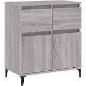 vidaXL Dressoir 60x35x70 cm bewerkt hout grijs sonoma eikenkleurig