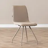 Livin24 Scandinavische eetkamerstoel Pippi taupe gerecyclede stof