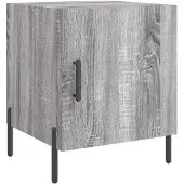 vidaXL Nachtkastje 40x40x50 cm bewerkt hout grijs sonoma eikenkleurig