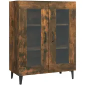 vidaXL Dressoir 69,5x34x90 cm bewerkt hout gerookt eikenkleurig