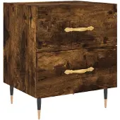 vidaXL Nachtkastje 40x35x47,5 cm bewerkt hout gerookt eikenkleurig