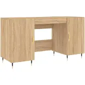 vidaXL Bureau 140x50x75 cm bewerkt hout sonoma eikenkleurig