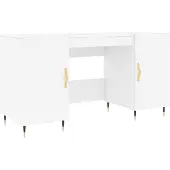 vidaXL Bureau 140x50x75 cm bewerkt hout wit