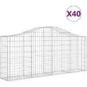 vidaXL Schanskorven 40 st gewelfd 200x30x80/100 cm ijzer