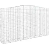 vidaXL Gabion met hoge boog, 400x50x220/240 cm, verzinkt staal