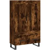 vidaXL Hoge kast 69,5x31x115 cm bewerkt hout gerookt eikenkleurig