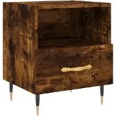 vidaXL Nachtkastje 40x35x47,5 cm bewerkt hout gerookt eikenkleurig