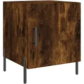 vidaXL Nachtkastje 40x40x50 cm bewerkt hout gerookt eikenkleurig