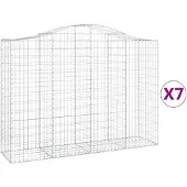 vidaXL Schanskorven 7 st gewelfd 200x50x140/160 cm ijzer